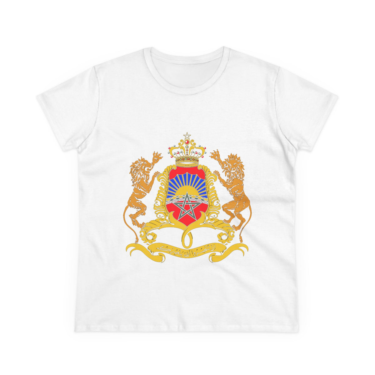 Escudo de Marruecos, bandera de Marruecos, orgullo, aficionada al fútbol y al deporte, idea de regalo - Camiseta para mujer
