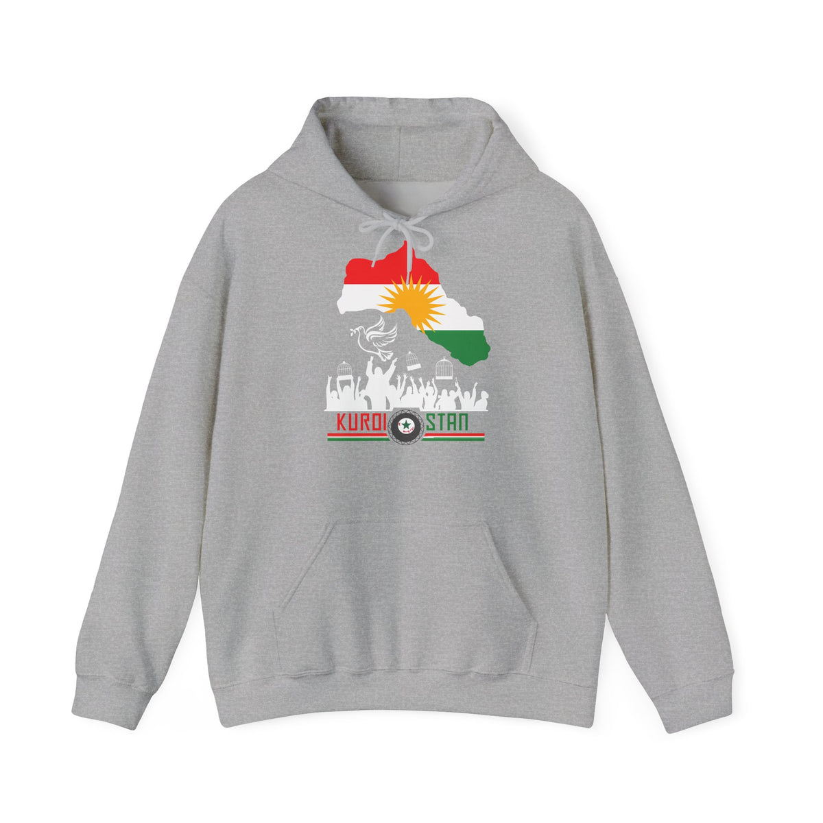 Kurdistan patria orgoglio stemma bandiera sport calcio regalo per tifosi - felpa con cappuccio unisex