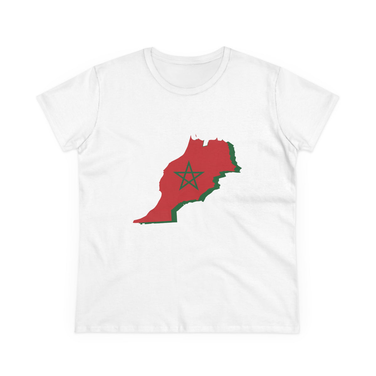 Escudo de Marruecos, bandera de Marruecos, orgullo, aficionada al fútbol y al deporte, idea de regalo - Camiseta para mujer