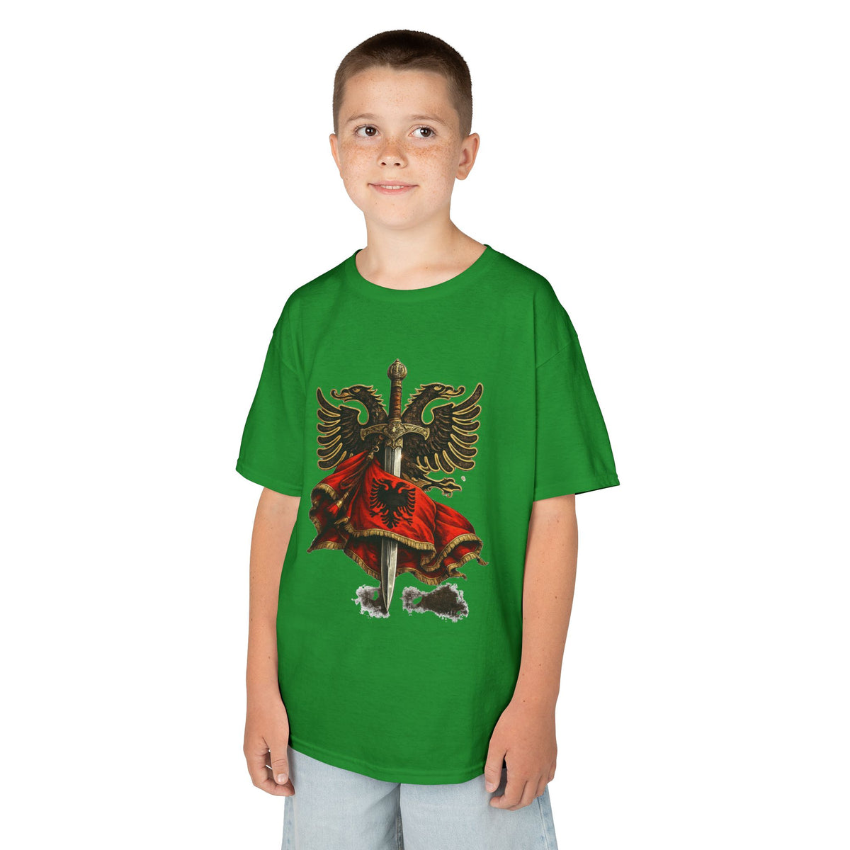 Der Albanische Kriegerschwert Skanderbeg Legende - Unisex Kinder & Jugendliche T-Shirt