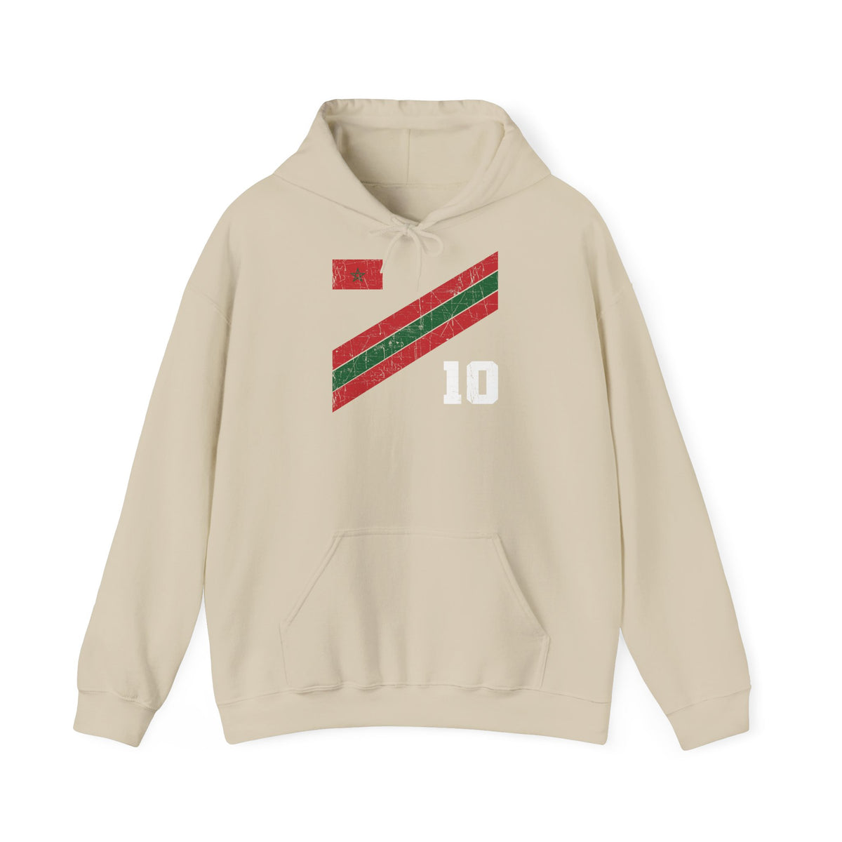 Stemma del Marocco Bandiera del Marocco Orgoglio Tifoso di calcio Sport Idea regalo - Felpa con cappuccio unisex