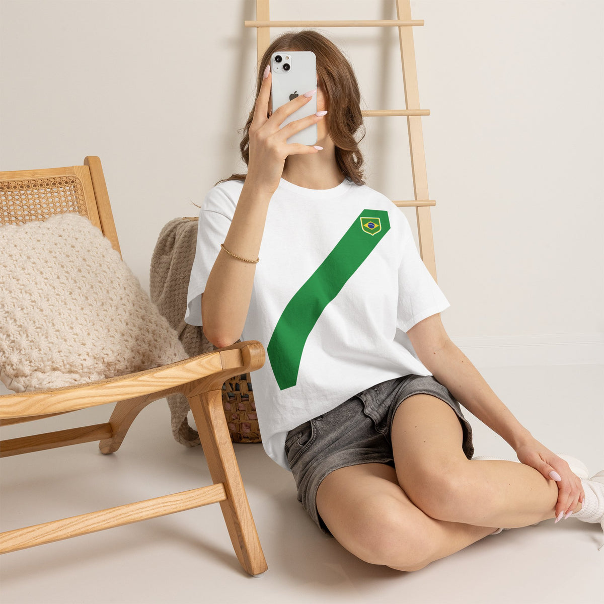 Brazil Brasilien Wappen Flagge Sport Fan Fußball Geschenkidee - Unisex T-Shirt
