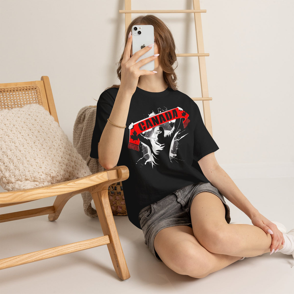 Canada Kanada Hooligan Wappen Flagge Fan Sport Fußball Geschenkidee - Unisey T-Shirt