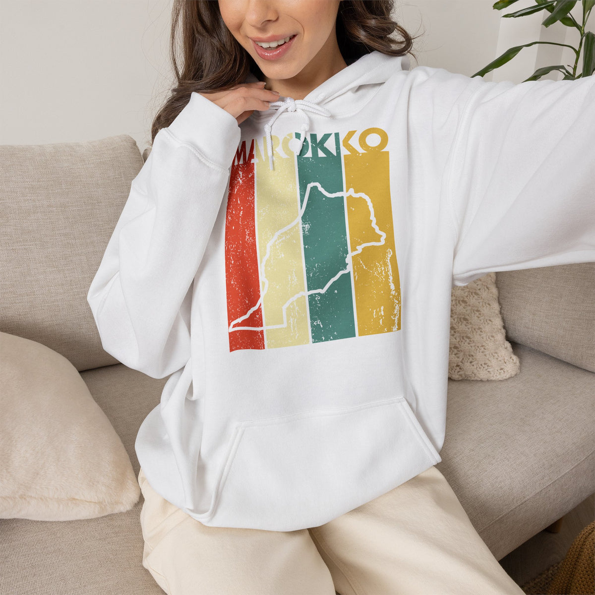 Marokko Wappen Morocco Flagge Stolz Fußball Fan Sport Geschenkidee - Unisex Hoodie