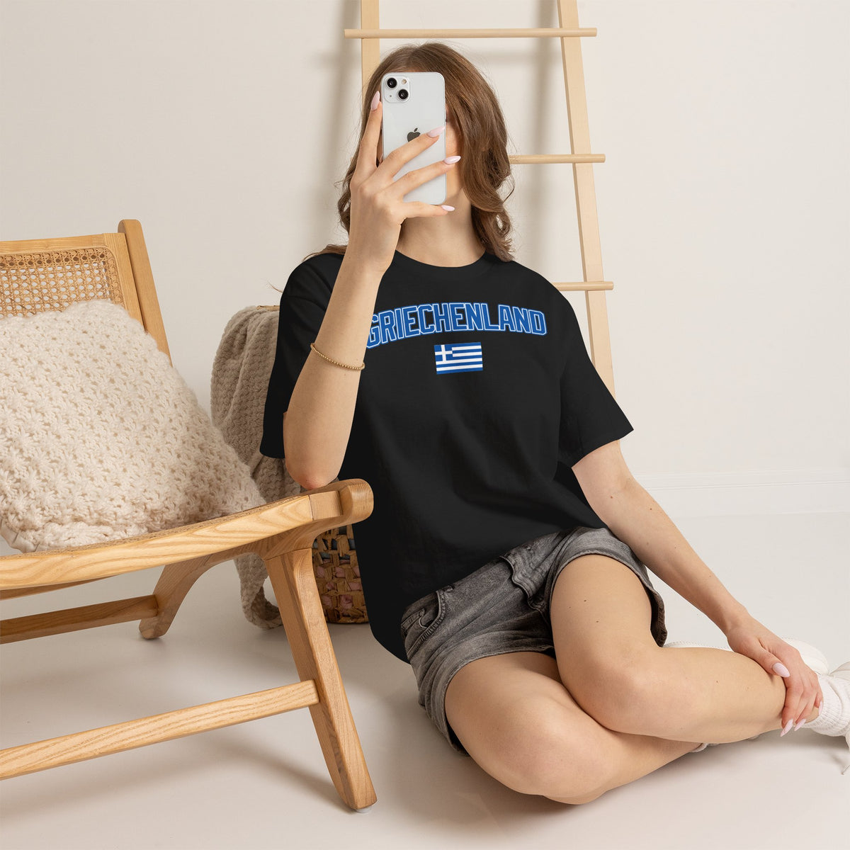 Greece Griechenland Flagge Wappen Heimat Fußball Sport Fan Geschenkidee - Unisex T-Shirt