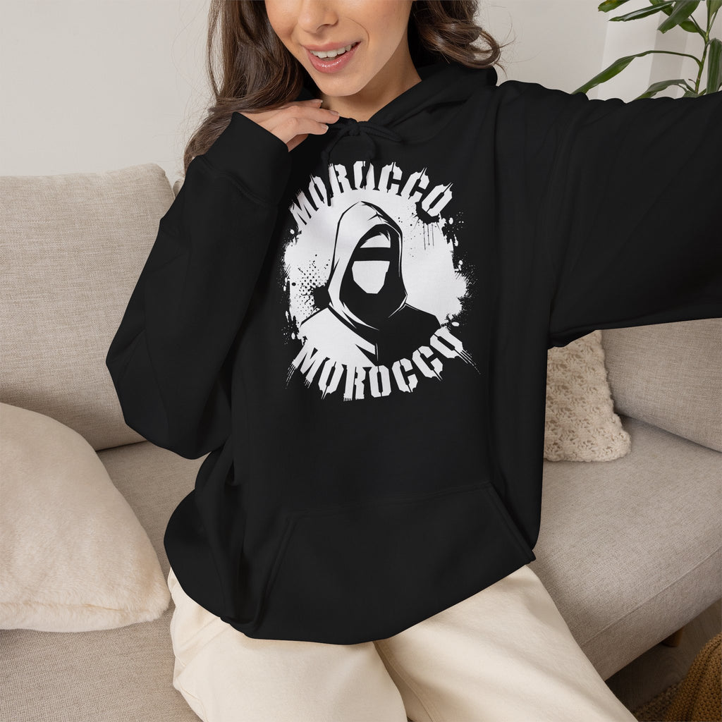 Marokko Hooligan Wappen Morocco Flagge Fußball Fan Sport Geschenkidee - Unisex Hoodie