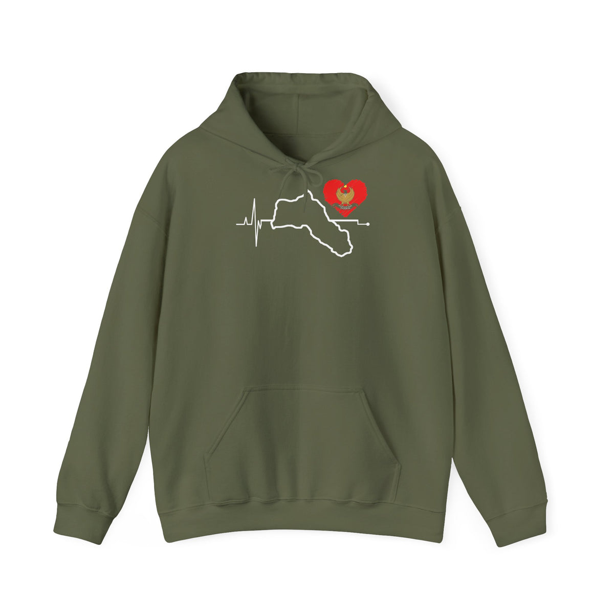 Kurdistan patria orgoglio stemma bandiera sport calcio regalo per tifosi - felpa con cappuccio unisex