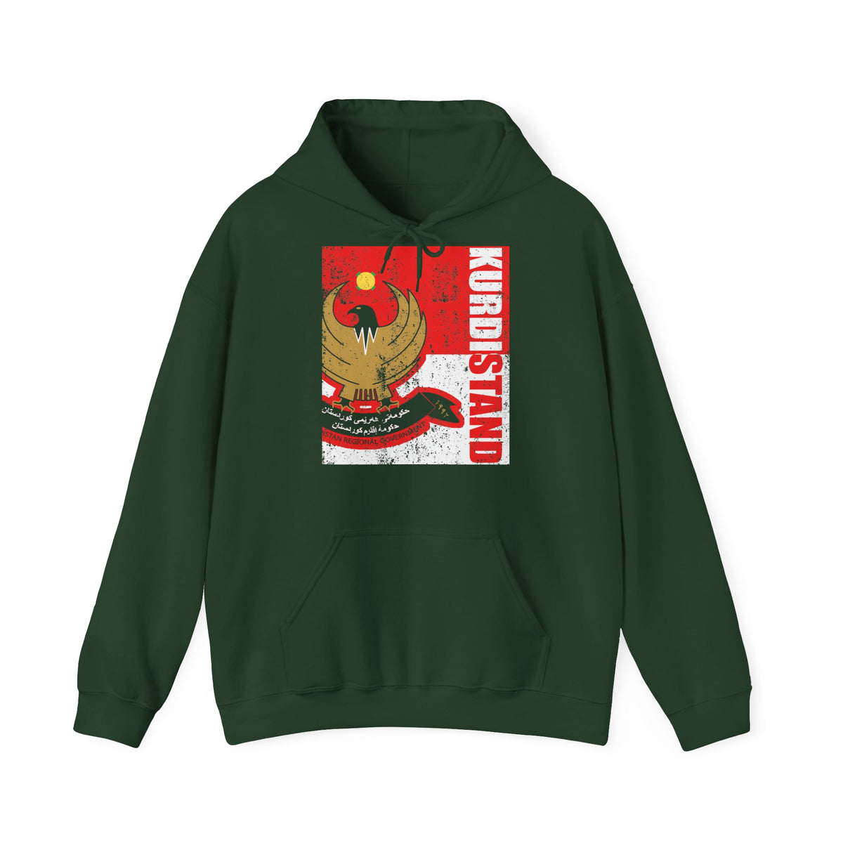 Kurdistan patria orgoglio stemma bandiera sport calcio regalo per tifosi - felpa con cappuccio unisex
