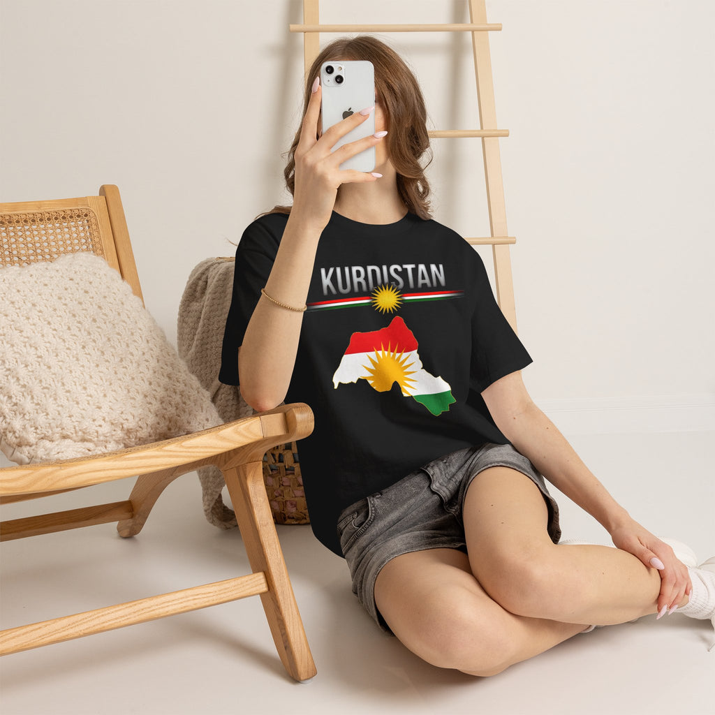 Kurdistan Flagge Sonne Wappen Heimat Stolz - Unisex T-Shirt