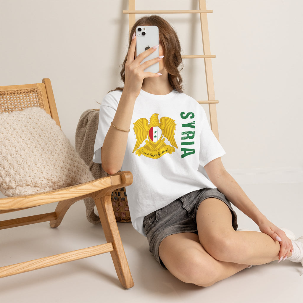 Syria Syrien Wappen Flagge Heimat Sport Fan Geschenkidee - Unisex T-Shirt