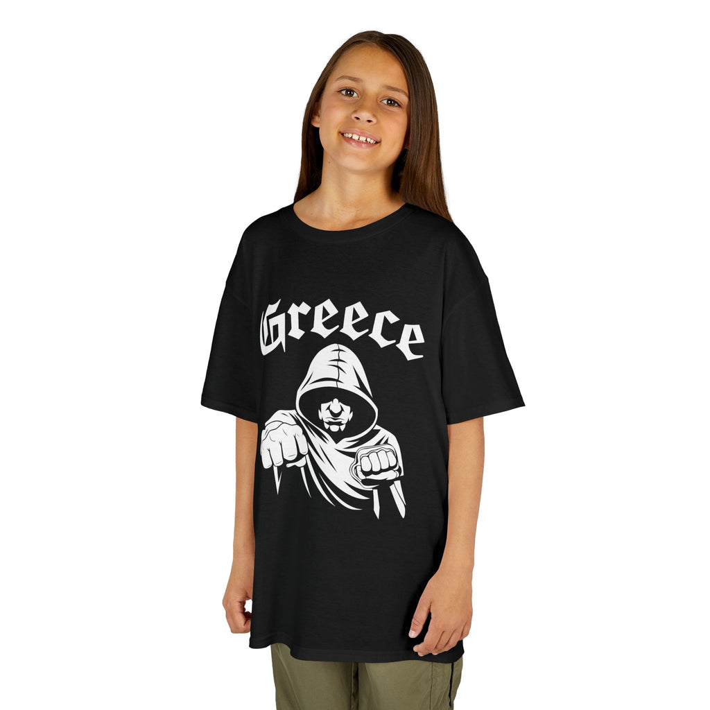 Greece Griechenland Hooligan Flagge Wappen Heimat Fußball Sport Fan Geschenkidee - Für Kinder & Jugendliche Unisex T-Shirt