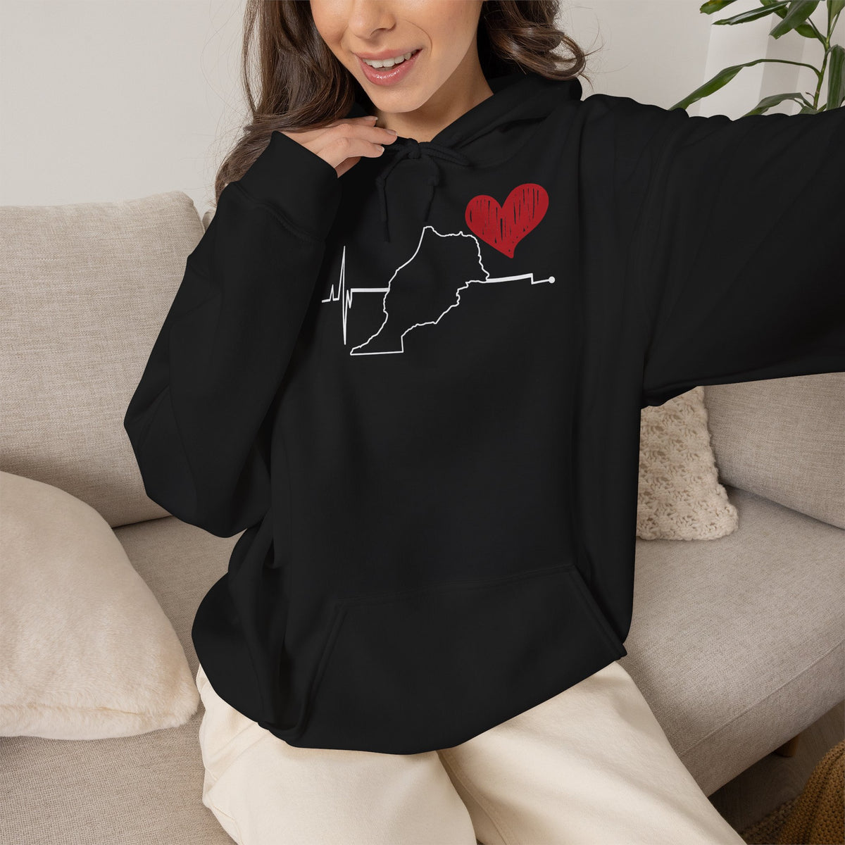 Marokko Wappen Morocco Flagge Stolz Fußball Fan Sport Geschenkidee - Unisex Hoodie