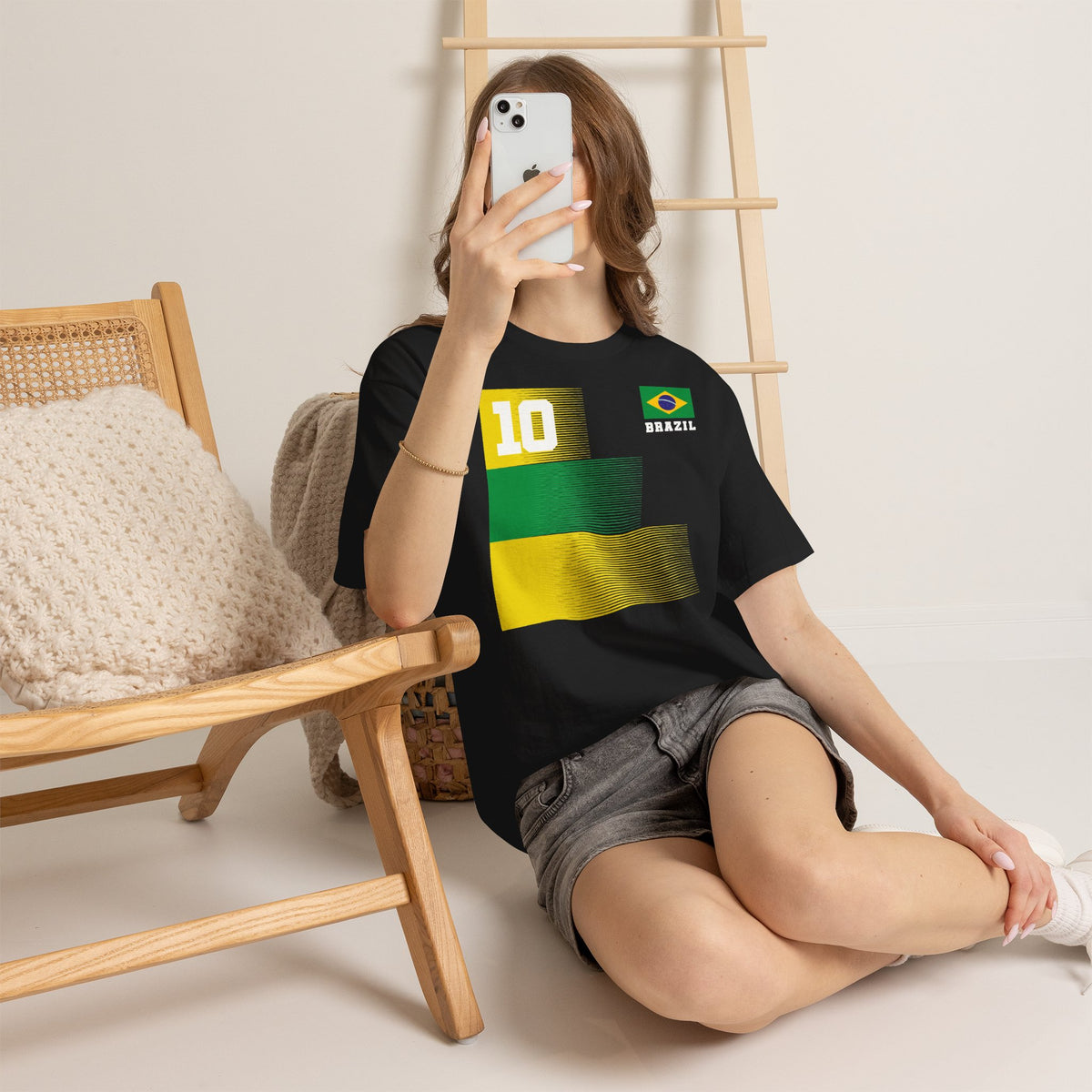 Brazil Brasilien Wappen Flagge Sport Fan Fußball Geschenkidee - Unisex T-Shirt
