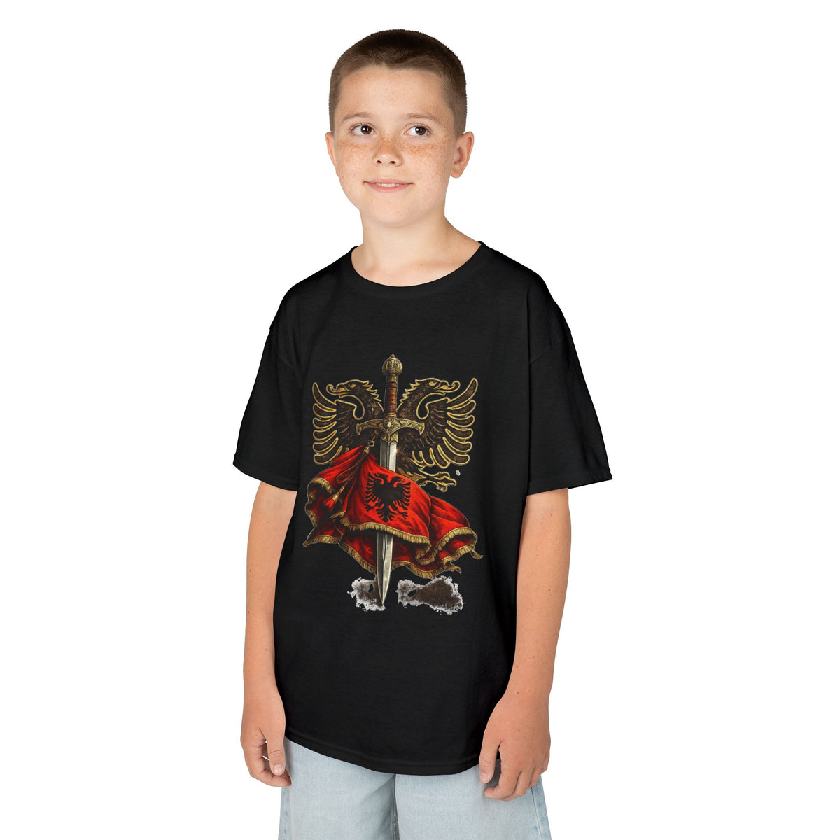 Der Albanische Kriegerschwert Skanderbeg Legende - Unisex Kinder & Jugendliche T-Shirt