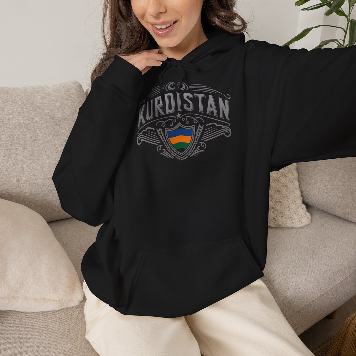 Kurdistan hooligan patria orgoglio stemma bandiera sport calcio tifoso regalo - Felpa con cappuccio unisex