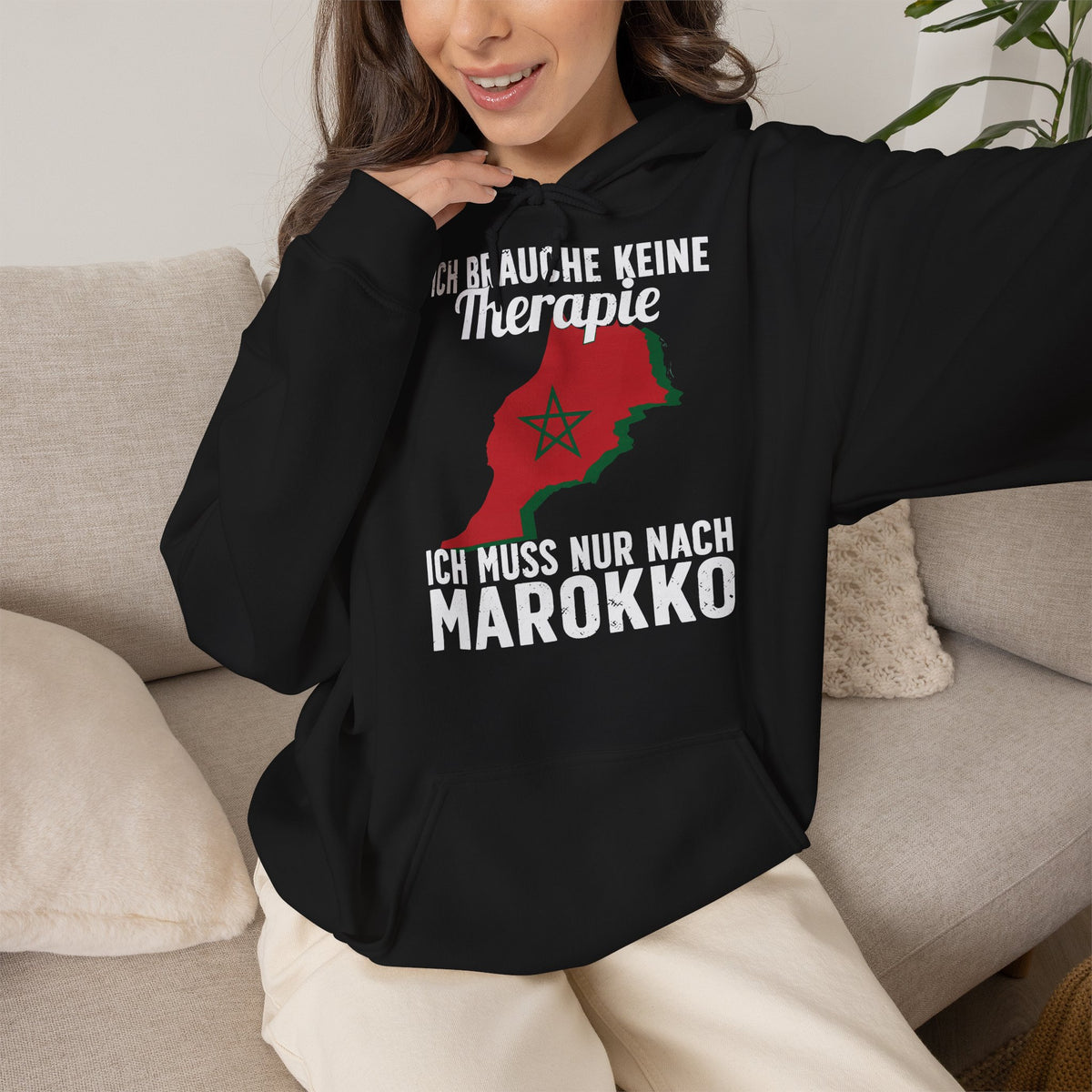 Marokko Wappen Morocco Flagge Stolz Fußball Fan Sport Geschenkidee - Unisex Hoodie