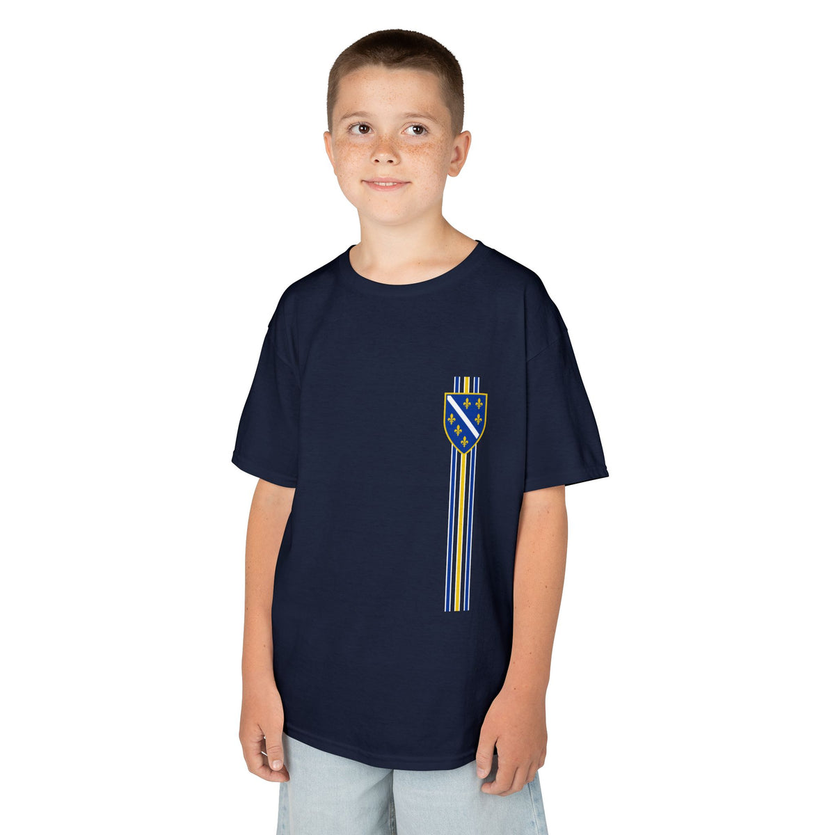Bosnia Edel Wappen Sport Fan Fußball - Unisex Kinder & Jugendliche T-Shirt