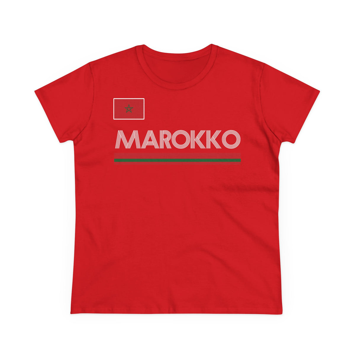 Escudo de Marruecos, bandera de Marruecos, orgullo, aficionada al fútbol y al deporte, idea de regalo - Camiseta para mujer