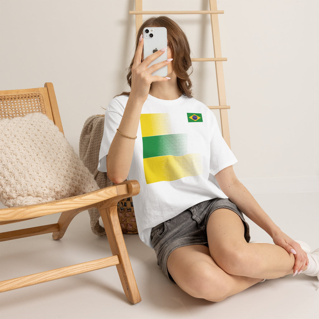 Brazil Brasilien Wappen Flagge Sport Fan Fußball Geschenkidee - Unisex T-Shirt