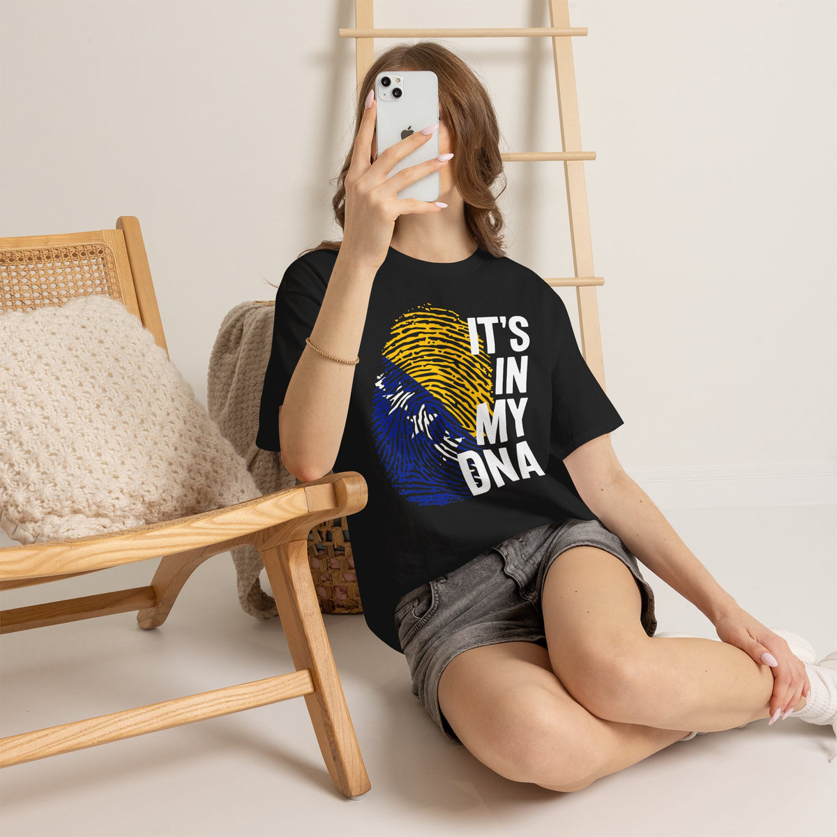 Bosnia Wappen Flagge Stolz Heimat Fußball fan Geschenkidee - Unisex T-Shirt