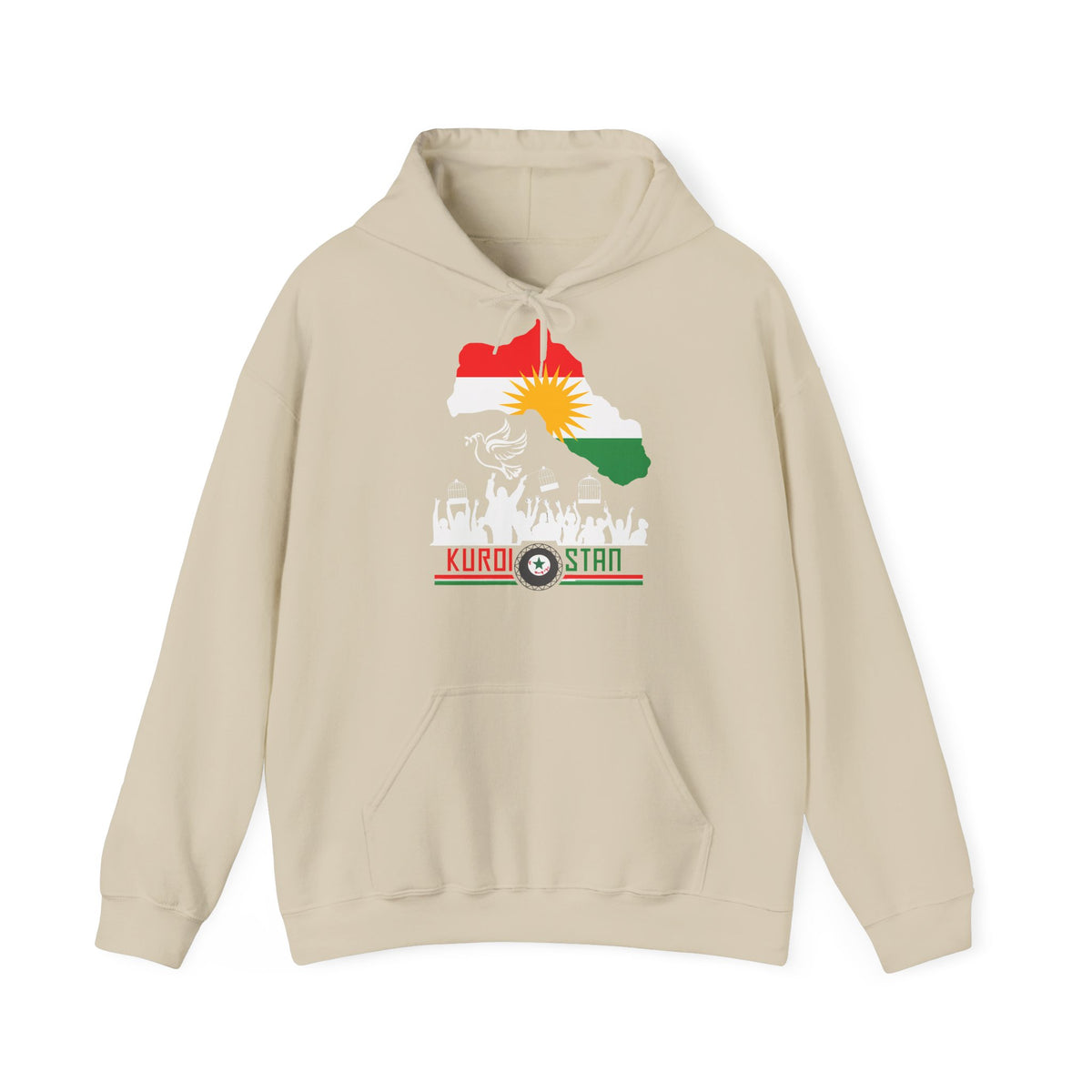 Kurdistan patria orgoglio stemma bandiera sport calcio regalo per tifosi - felpa con cappuccio unisex