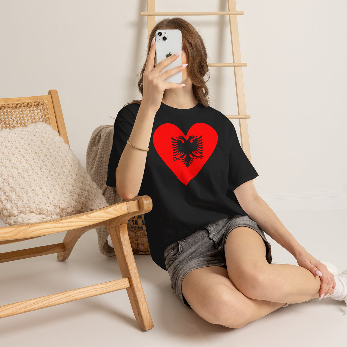 Albania Wappen Shqiptar Flagge Adler Fußball Fan Sport Unisex T Shirt