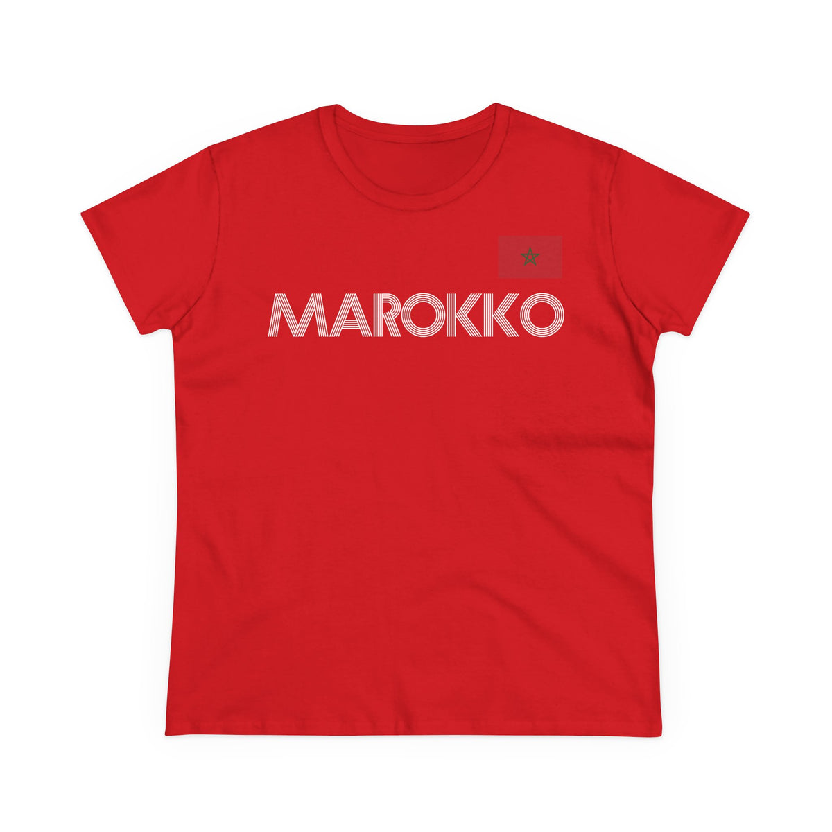 Escudo de Marruecos, bandera de Marruecos, orgullo, aficionada al fútbol y al deporte, idea de regalo - Camiseta para mujer