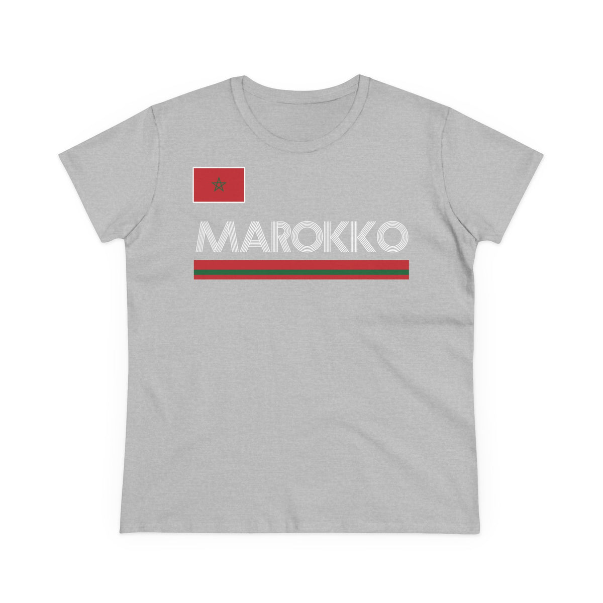 Escudo de Marruecos, bandera de Marruecos, orgullo, aficionada al fútbol y al deporte, idea de regalo - Camiseta para mujer