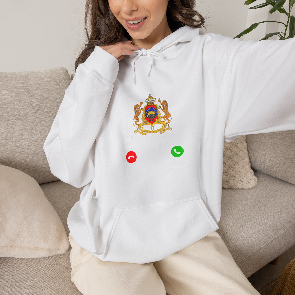 Marokko Wappen Morocco Flagge Stolz Fußball Fan Sport Geschenkidee - Unisex Hoodie