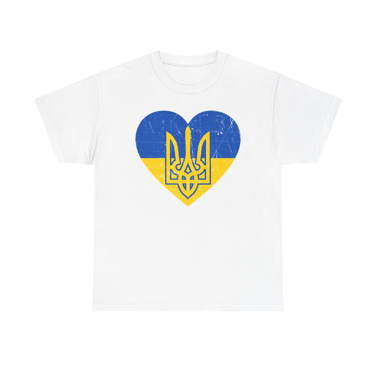 Bandera de Ucrania escudo idea de regalo afición al deporte moda vintage - Camiseta unisex