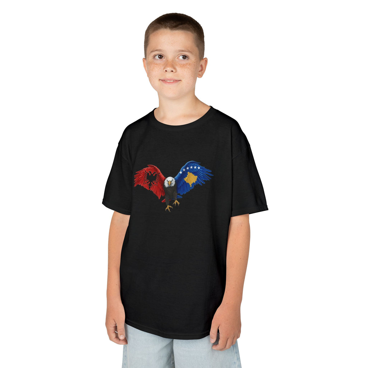 Albania Kosovo Adler Flagge Geschenkidee - Unisex Kinder & Jugendliche T-Shirt