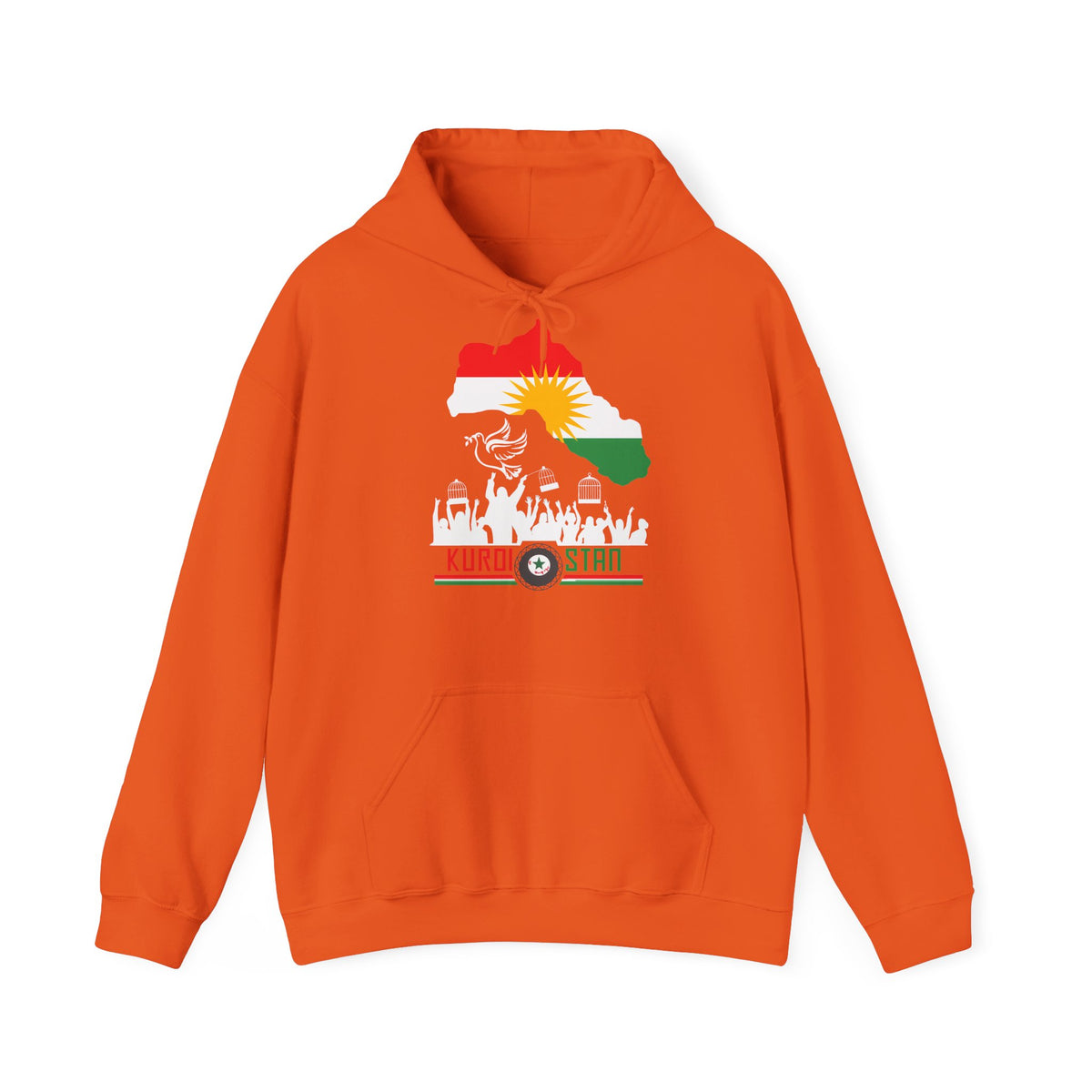 Kurdistan patria orgoglio stemma bandiera sport calcio regalo per tifosi - felpa con cappuccio unisex
