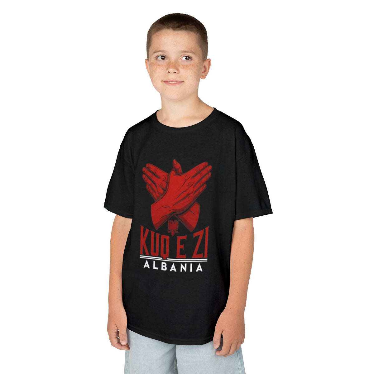 Albania KUQ E ZI Adlermove - Unisex Kinder & Jugendliche T-Shirt