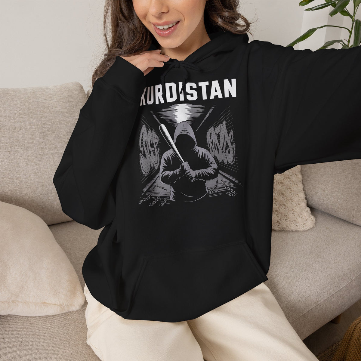 Kurdistan hooligan patria orgoglio stemma bandiera sport calcio tifoso regalo - Felpa con cappuccio unisex