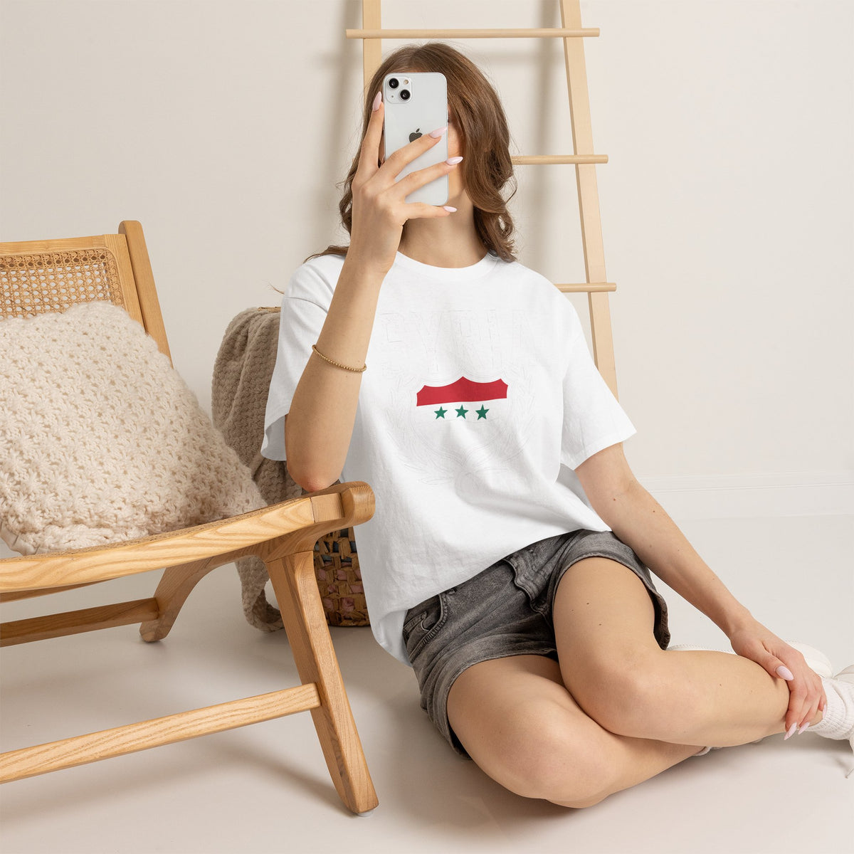 Syria Syrien Hooligan Wappen Flagge Heimat Sport Fußball Fan Geschenkidee - Unisex T-Shirt