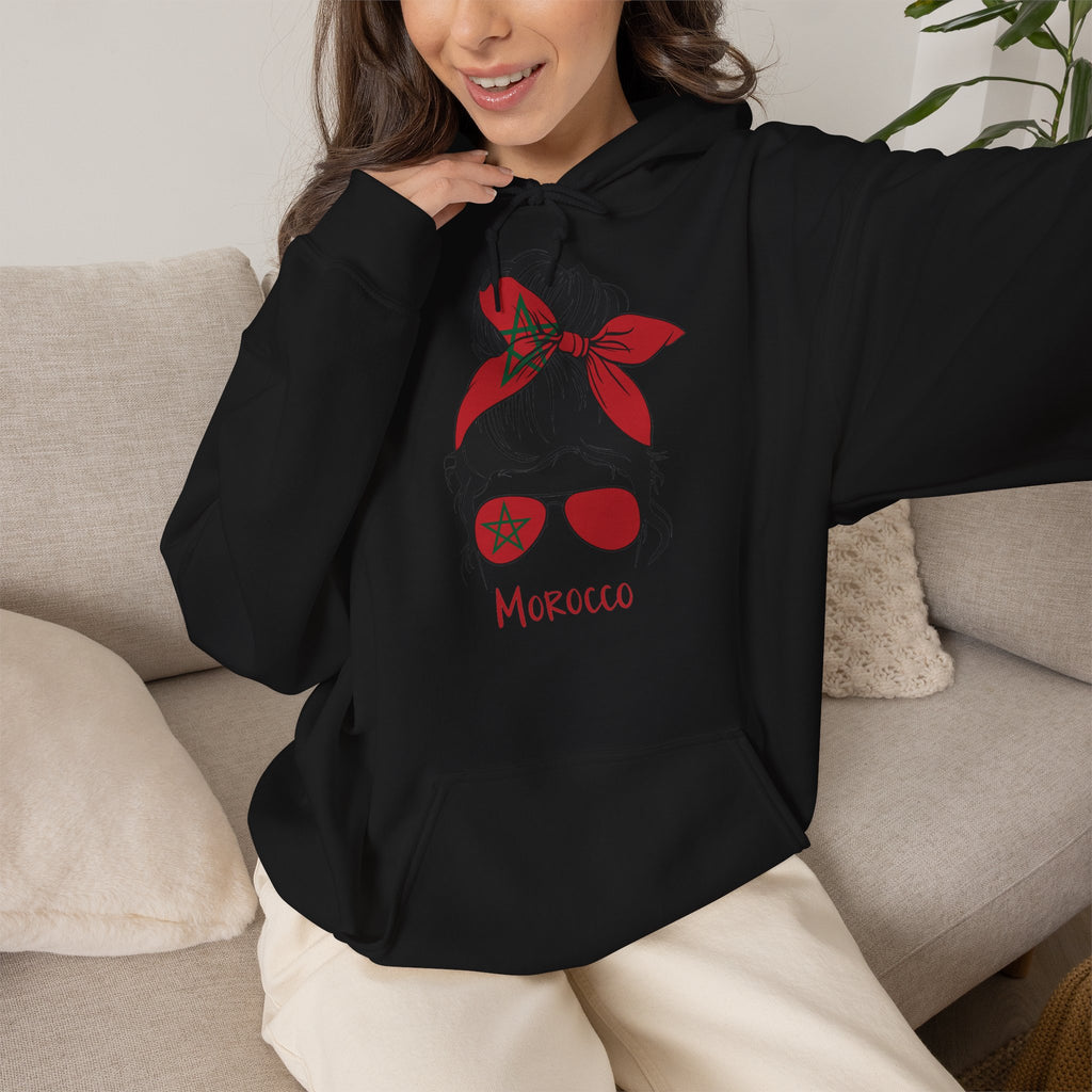 Marokko Wappen Morocco Flagge Stolz Fußball Fan Sport Geschenkidee - Unisex Hoodie