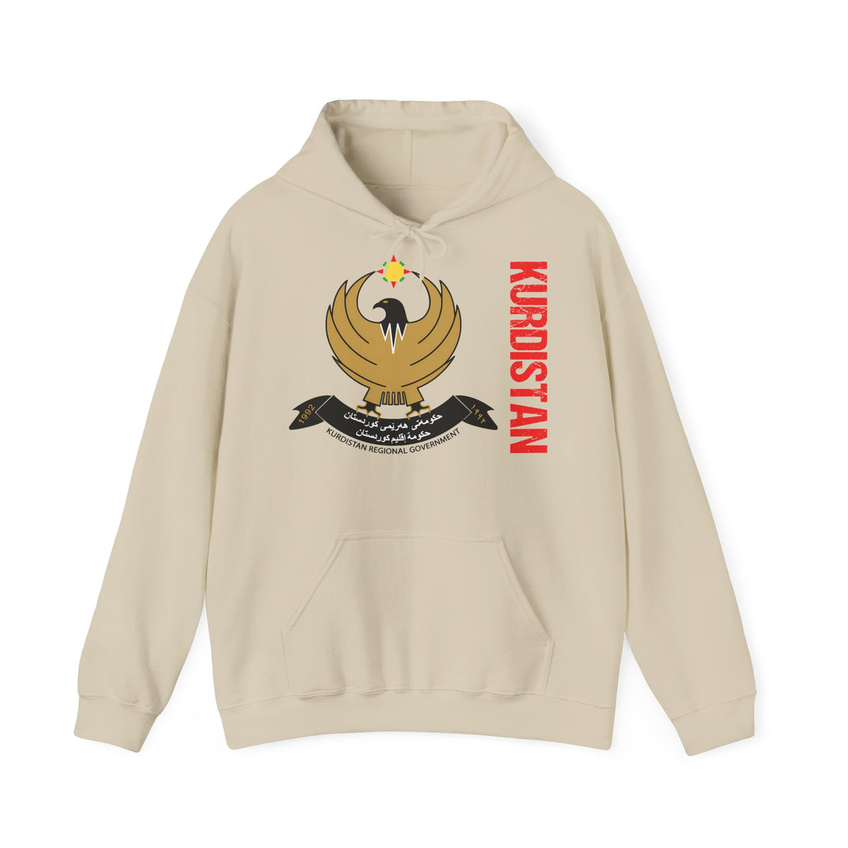 Kurdistan patria orgoglio stemma bandiera sport calcio regalo per tifosi - felpa con cappuccio unisex