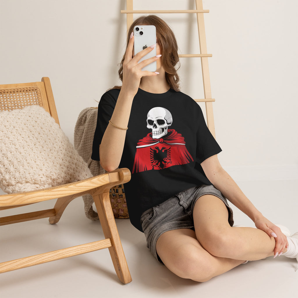 Albania Hooligan Wappen Shqiptar Flagge Adler Fußball Fan Sport - Unisex T Shirt