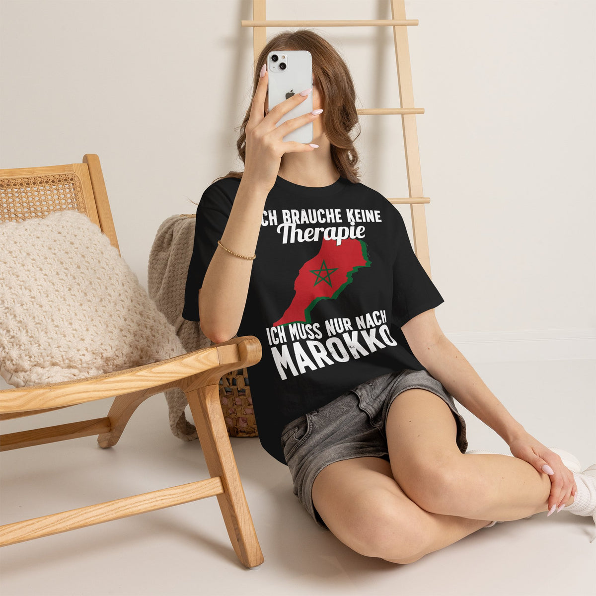 Marokko Wappen Morocco Flagge Stolz Fußball Fan Sport FGeschenkidee - Unisex T-Shirt