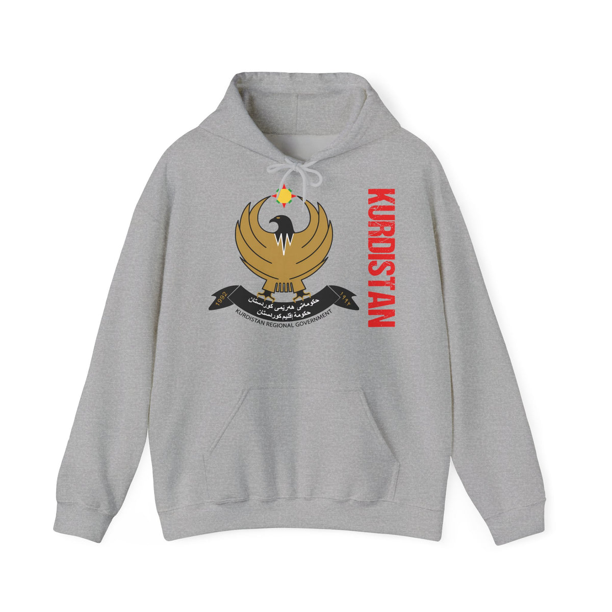 Kurdistan patria orgoglio stemma bandiera sport calcio regalo per tifosi - felpa con cappuccio unisex