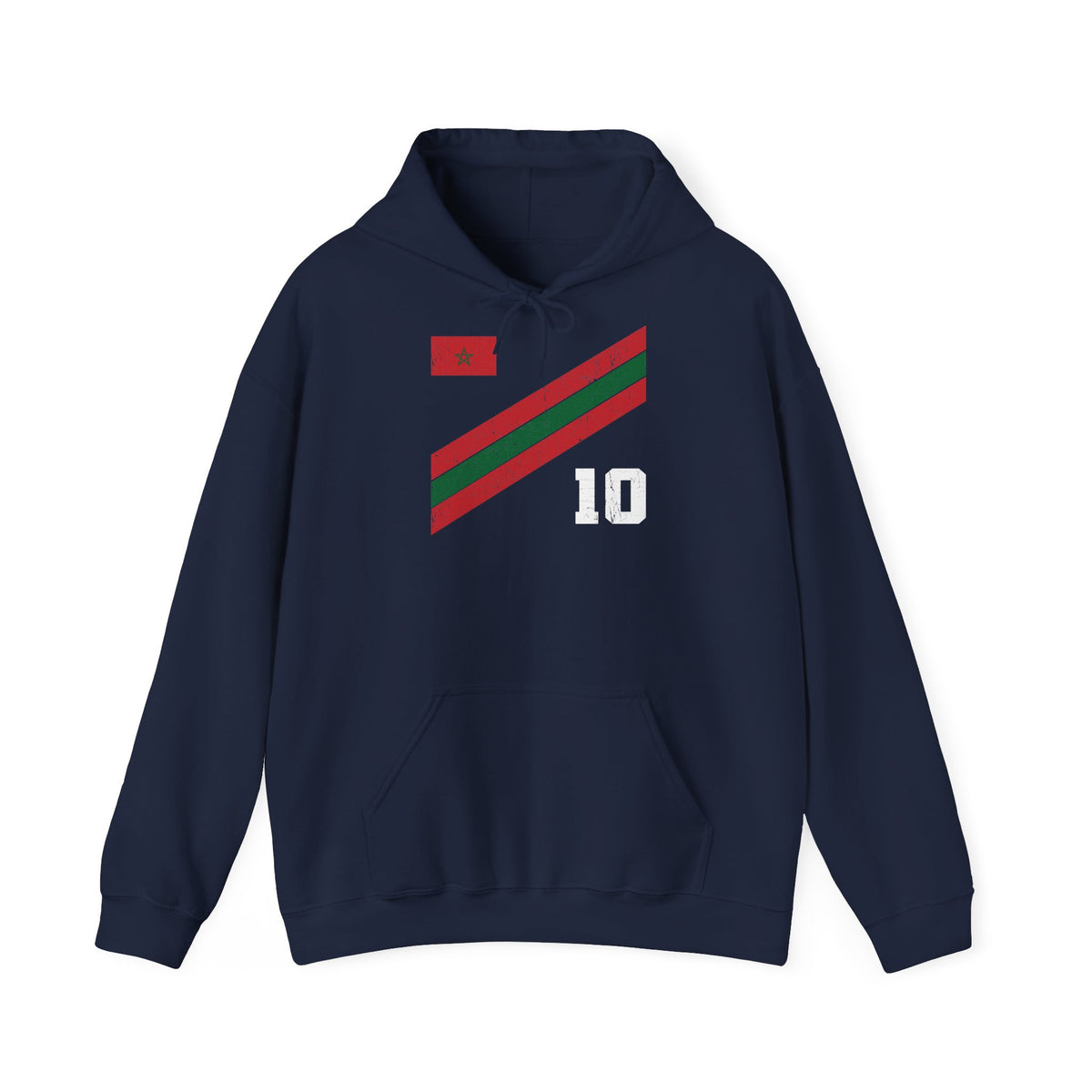 Stemma del Marocco Bandiera del Marocco Orgoglio Tifoso di calcio Sport Idea regalo - Felpa con cappuccio unisex