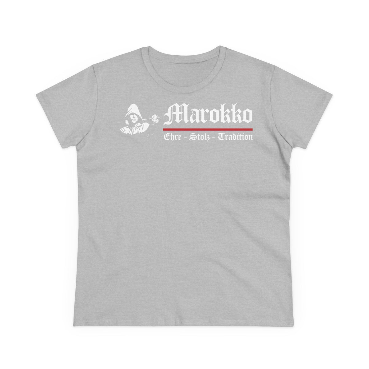 Escudo de Marruecos, bandera de Marruecos, orgullo, aficionada al fútbol y al deporte, idea de regalo - Camiseta para mujer