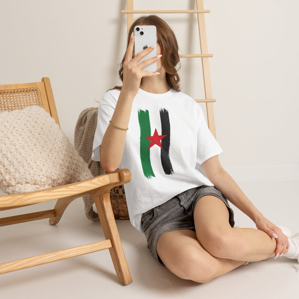 Syria Syrien Wappen Flagge Heimat Sport Fan Geschenkidee - Unisex T-Shirt