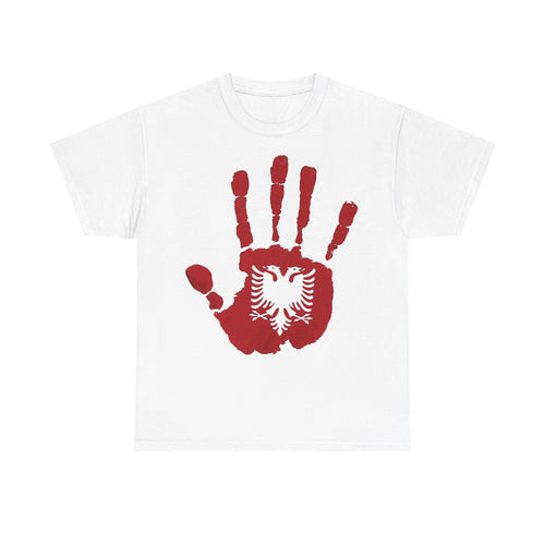 Albania huella de mano - ADN identidad bandera orgullo - Camiseta unisex