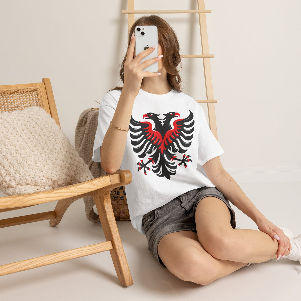 Albania Kosovo Doppeladler Flagge Geschenkidee - Unisex T-Shirt