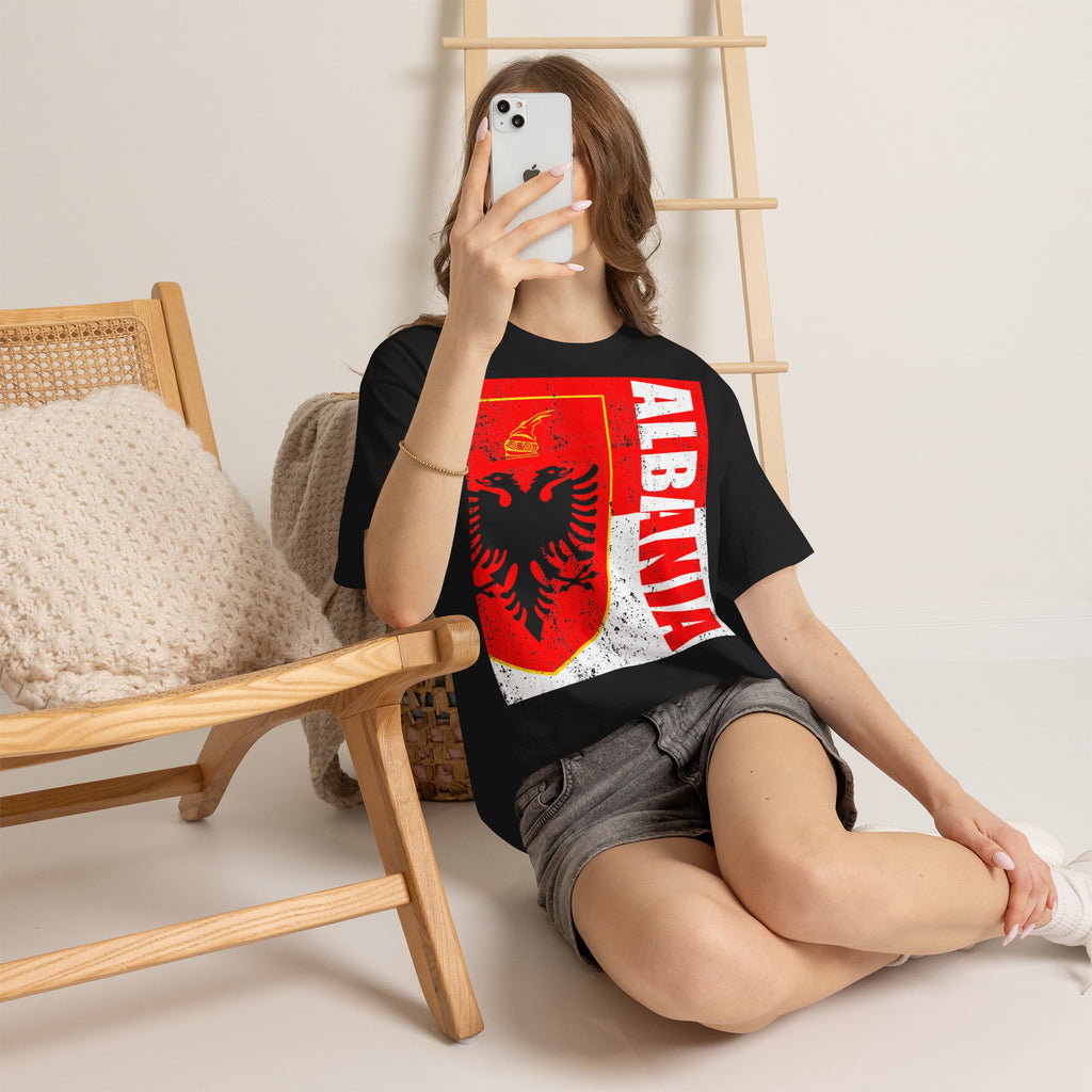 Albania Wappen Shqiptar Flagge Adler Fußball Fan Sport Unisex T Shirt