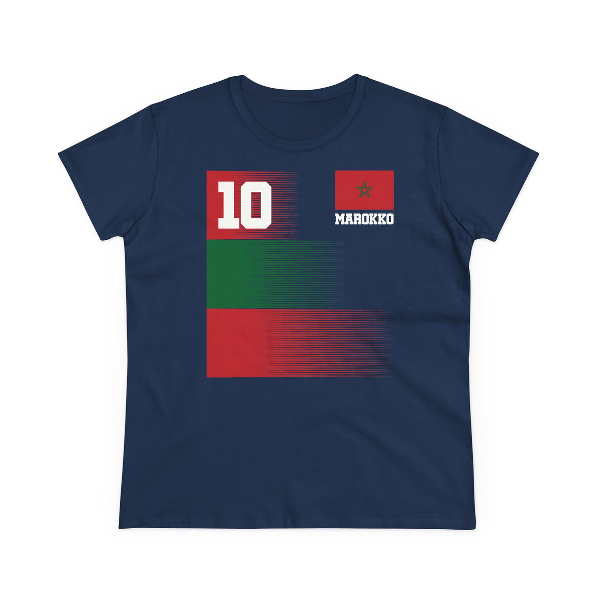 Escudo de Marruecos, bandera de Marruecos, orgullo, aficionada al fútbol y al deporte, idea de regalo - Camiseta para mujer