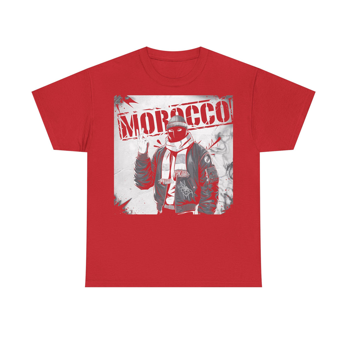 Escudo de hooligan de Marruecos Bandera de Marruecos Fútbol Aficionado Deporte Idea de regalo - Camiseta unisex