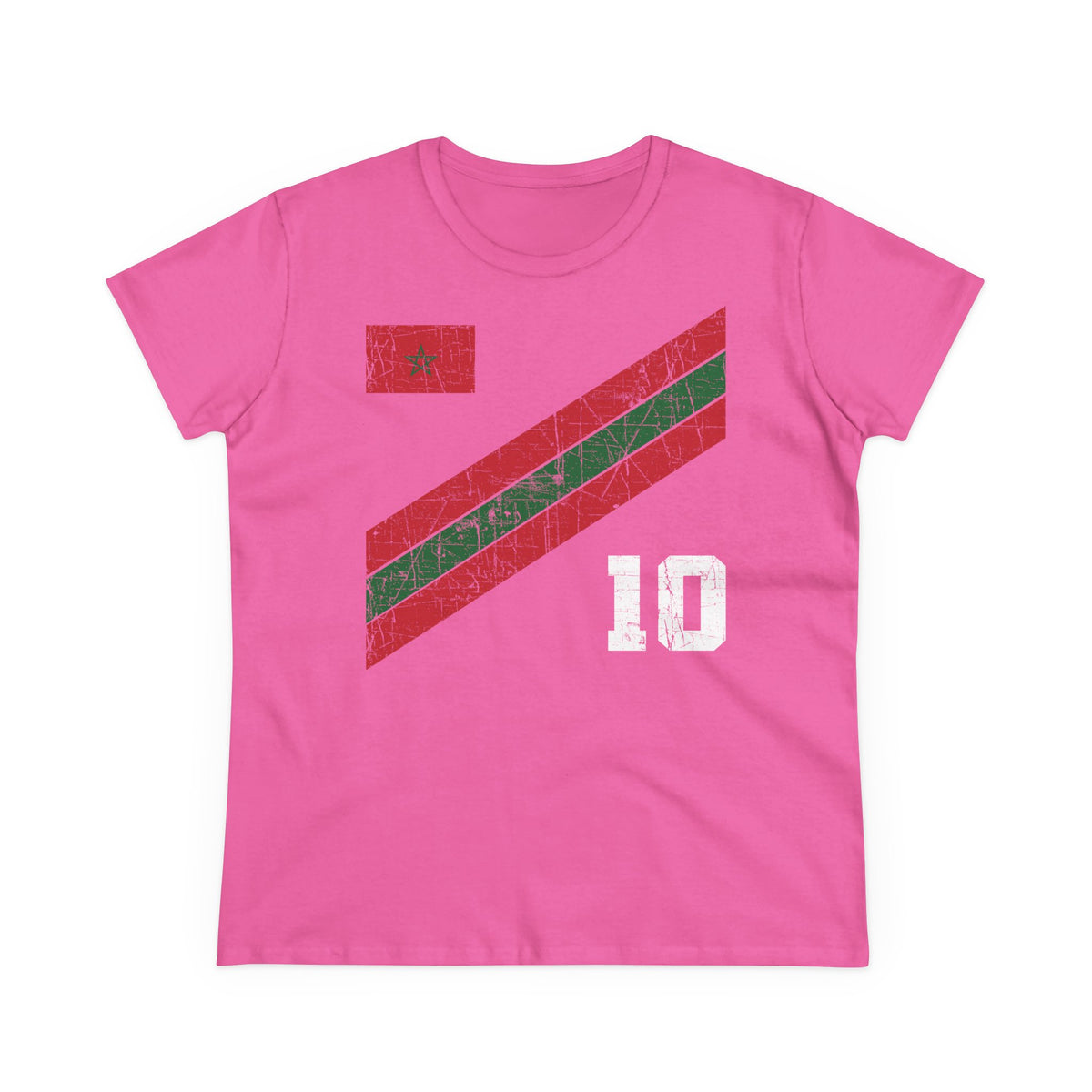 Escudo de Marruecos, bandera de Marruecos, orgullo, aficionada al fútbol y al deporte, idea de regalo - Camiseta para mujer