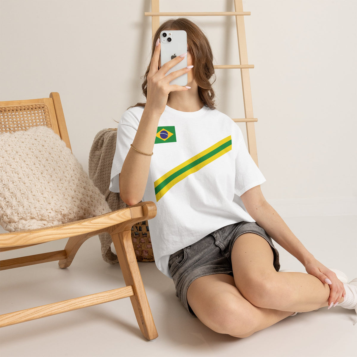 Brazil Brasilien Wappen Flagge Sport Fan Fußball Geschenkidee - Unisex T-Shirt